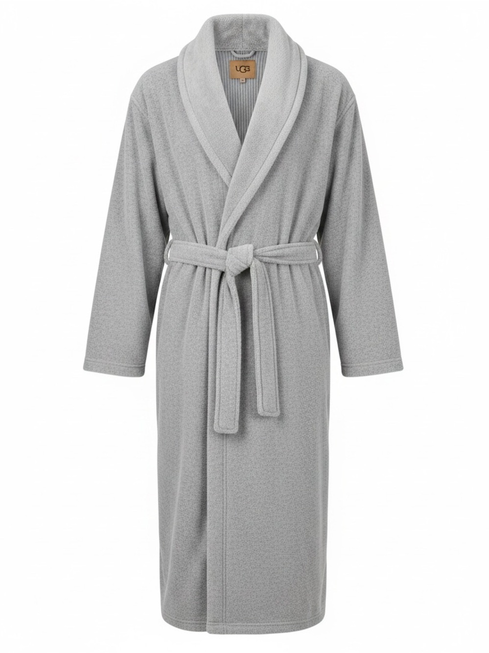 UGG Blanche II Women's Light Gray Open-Front Robe w/Belt and Pockets 2X